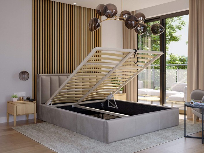 łóżko tapicerowane 140x200 z pojemnikiem