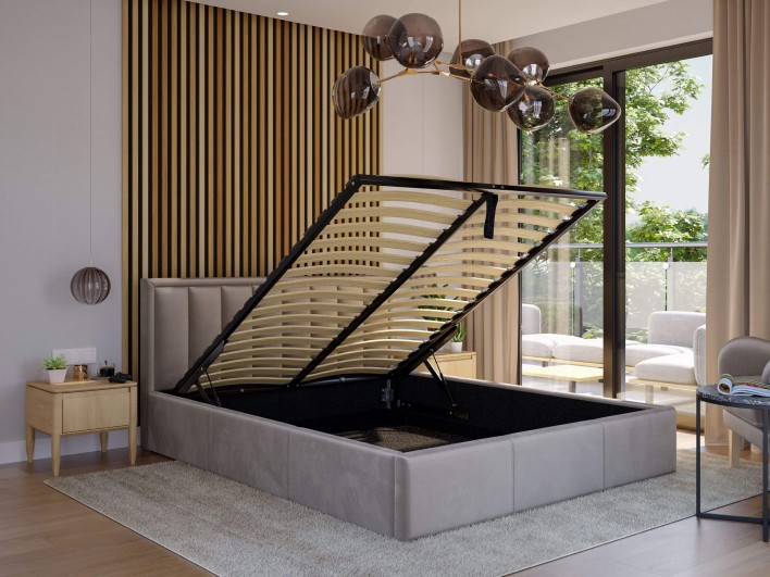 łóżko tapicerowane 140x200 z pojemnikiem