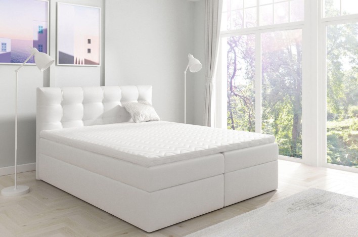 Łóżko kontynentalne TOP 1 w tkaninie  Madryt 120 biała eko.jpg