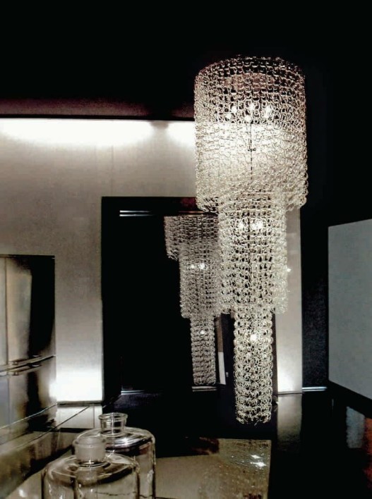 Lampa wisząca CLP-S6 - szkło. stal węglowa