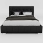 łóżko tapicerowane 140x200 czarne z pojemnikiem