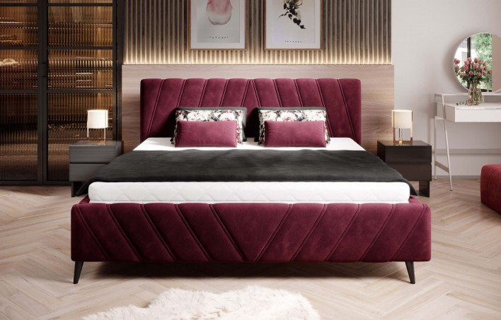 łóżko 140x200 z pojemnikiem na nóżkach w tkaninie Riviera 59