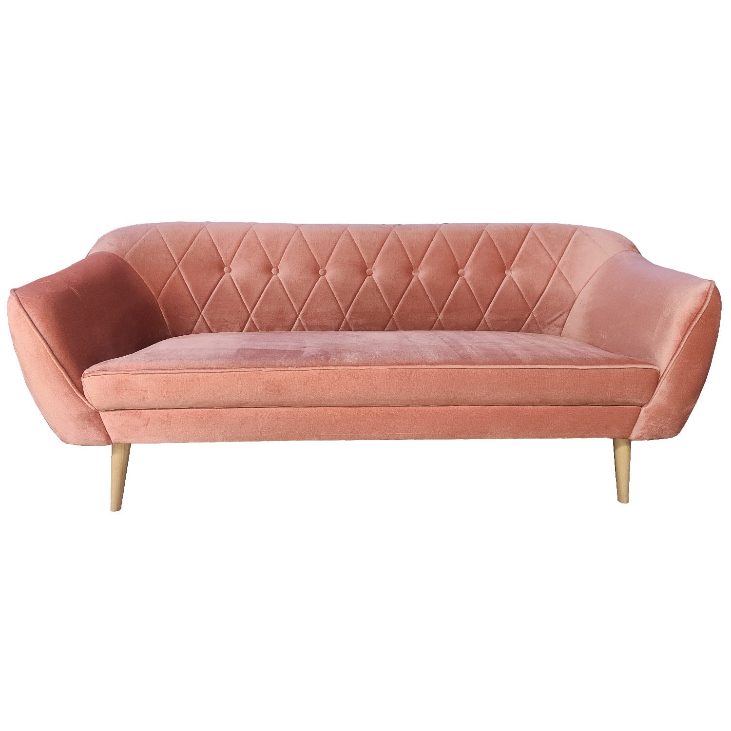 Łososiowa sofa skandynawska 3 osobowa SKAND / Monolith / Szybka Wysyłka