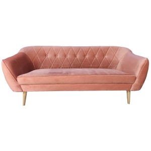Łososiowa sofa skandynawska 3 osobowa SKAND / Monolith / Szybka Wysyłka