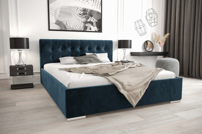 łóżko tapicerowane 140x200 z pojemnikiem monolith 77