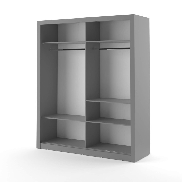 szafa przesuwna szara dwudrzwiowa