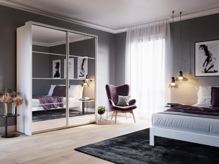 szafa przesuwna dwudrzwiowa z lustrem