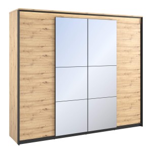 Szafa czterodrzwiowa QUANT QS-05 dąb artisan/czarny