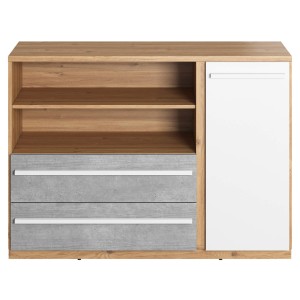 Komoda PLANO PN-05 dąb nash/mitu grey/biały