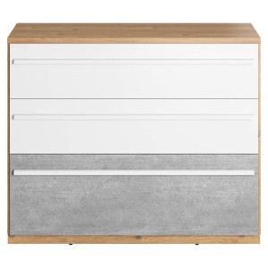 Komoda PLANO PN-07 dąb nash/mitu grey/biały