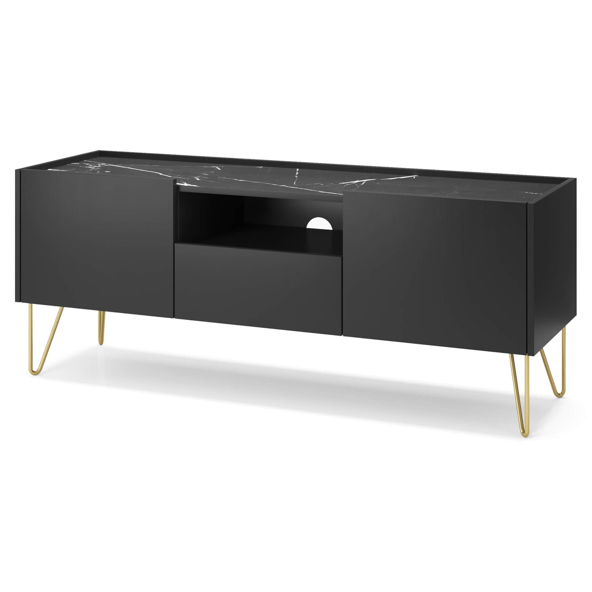 elegancka szafka RTV czarny marmur