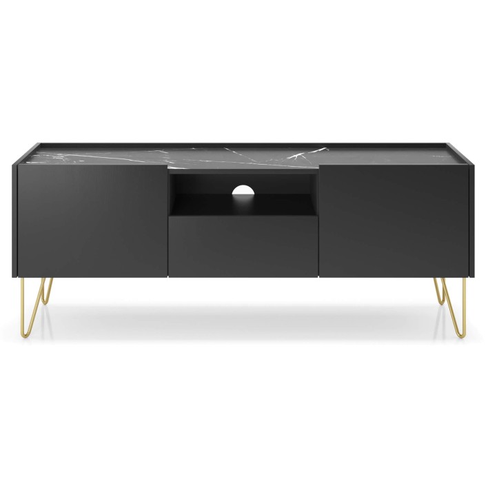 elegancka szafka RTV 144 czarny marmur