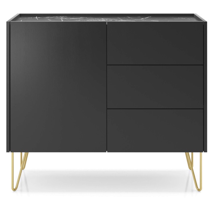 elegancka komoda czarny marmur
