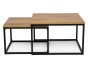 Stolik kawowy podwójny, loftowy  CT-601 orzech | OUTLET-2