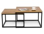 Stolik kawowy podwójny, loftowy  CT-601 orzech | OUTLET-3