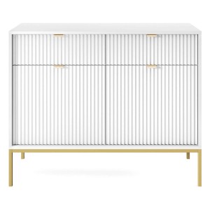 Komoda NOVA KSZ104 Biała / rama złota