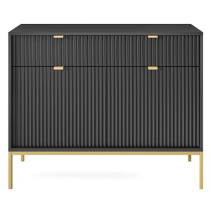 Komoda NOVA KSZ104 Czarna / rama złota