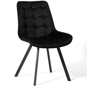 Krzesło welurowe czarne DC-6030 | OUTLET