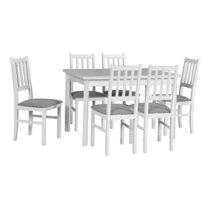 Zestaw stół MAX 5P + 6 krzeseł drewnianych BOS 4