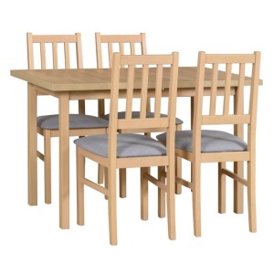 Zestaw stół MAX 10 + 4 krzesła drewniane BOS 4