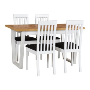 Zestaw stół IKON 2 + 4 krzesła drewniane ROMA 9