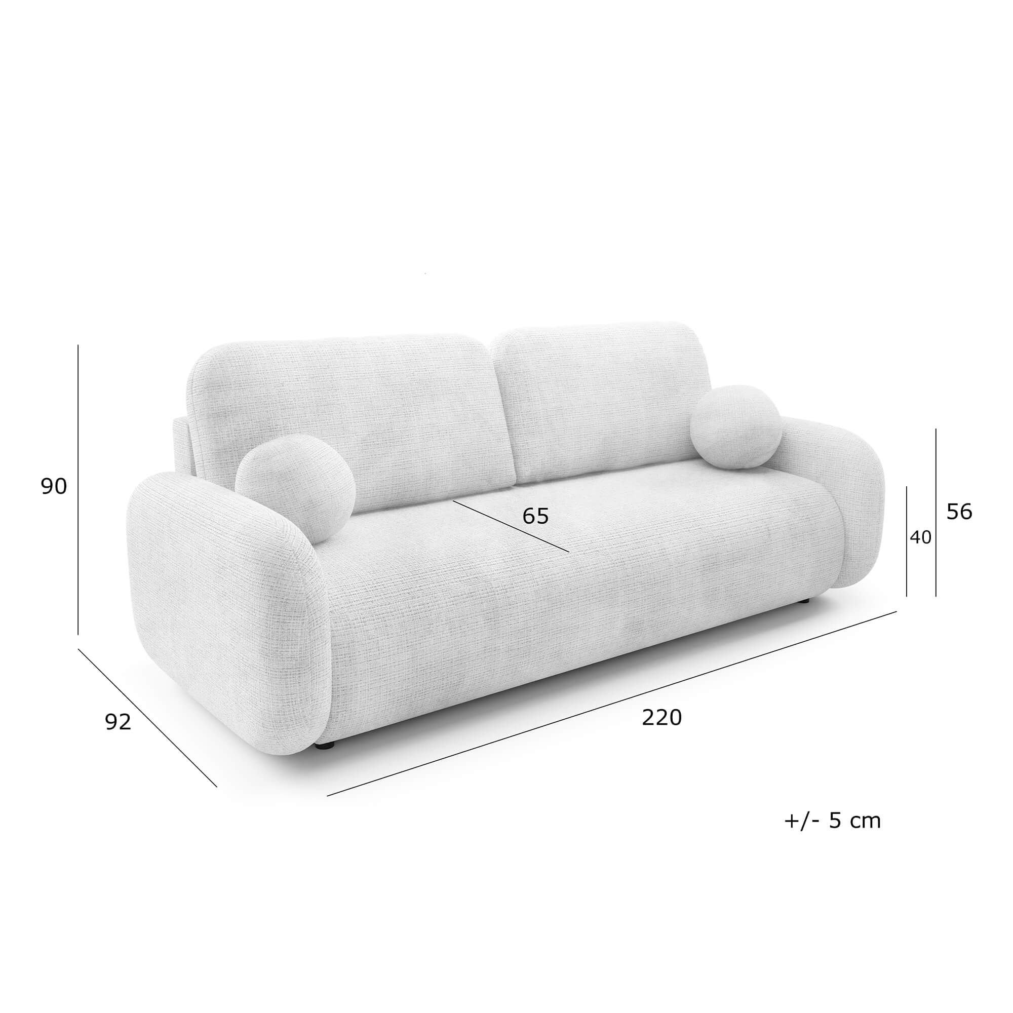 Sofa rozkładana LEO biała