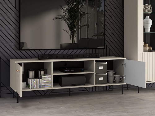 Szafka RTV frezowana SOPHIE 06 cashmere