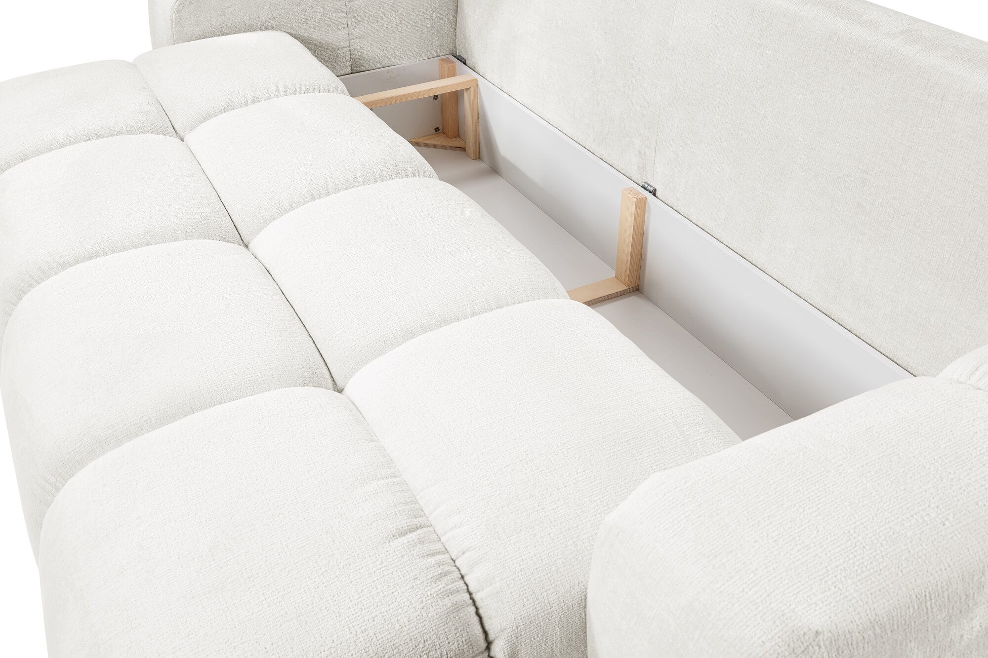 Sofa SOHO - detal otwartego pojemnika na pościel