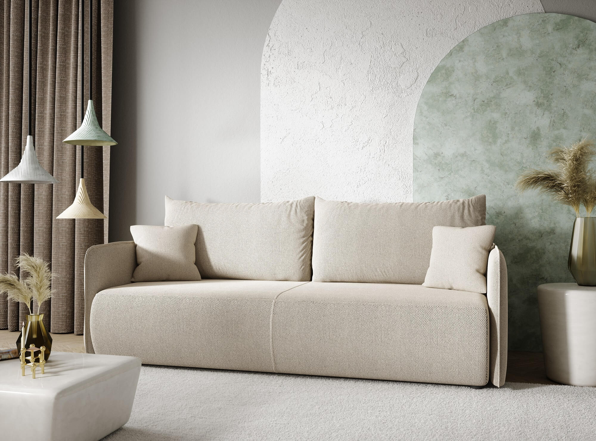 Sofa rozkładana z funkcją spania i pojemnikiem FOREST