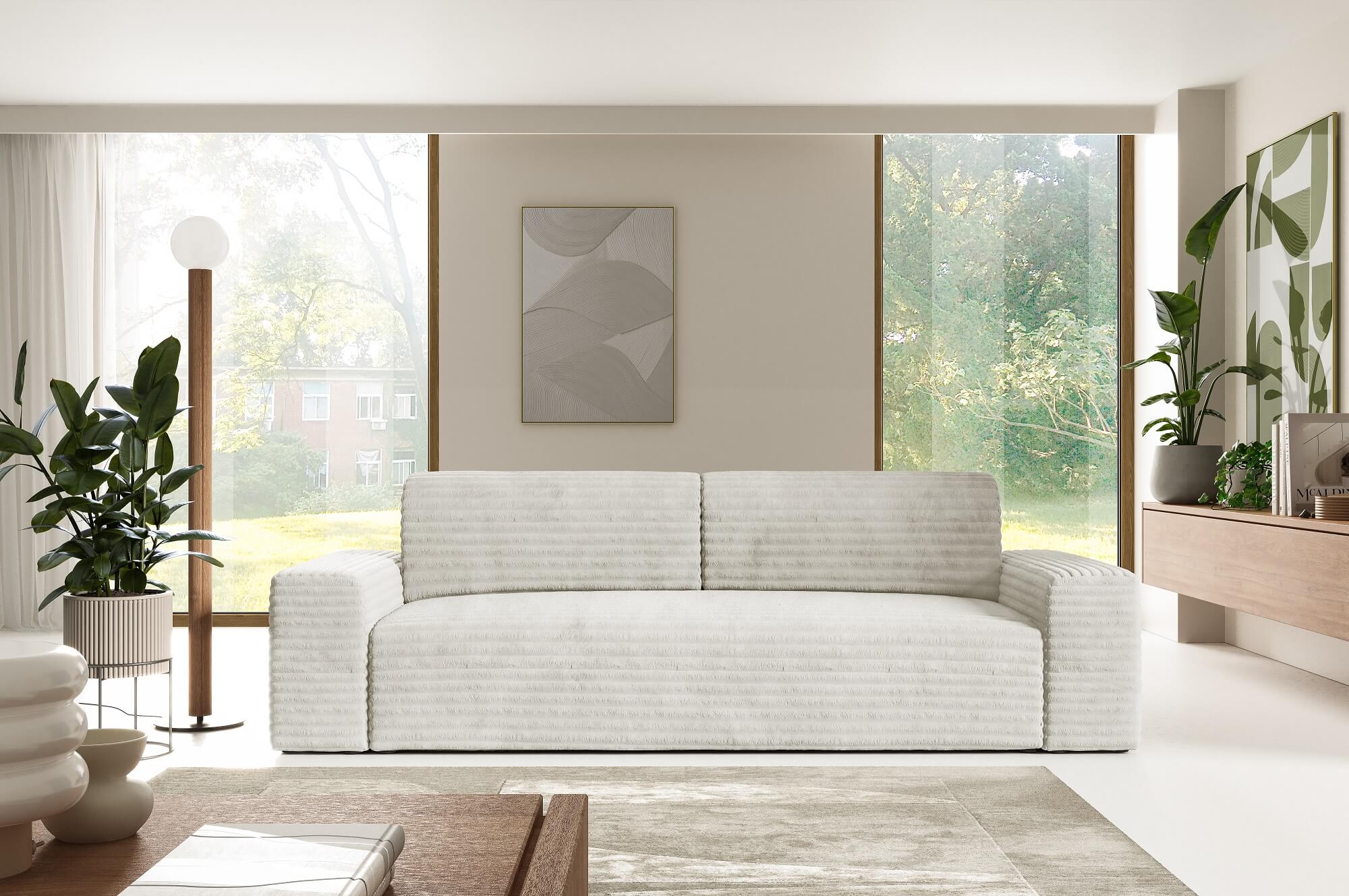 Sofa z funkcją spania OVOI w tkaninie Tilia