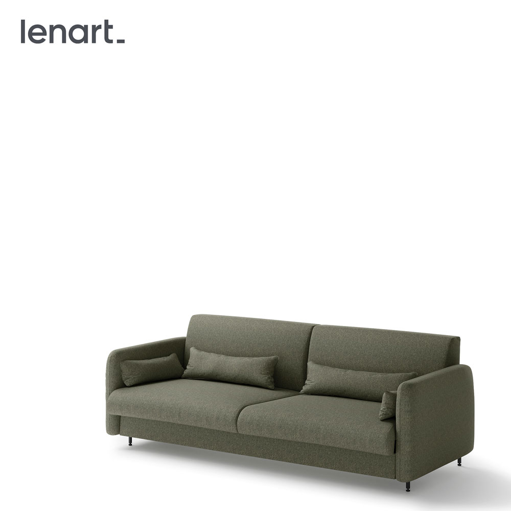 BED CONCEPT BC-35 - Sofa 180 do BC-13 - zielony/front dąb artisan