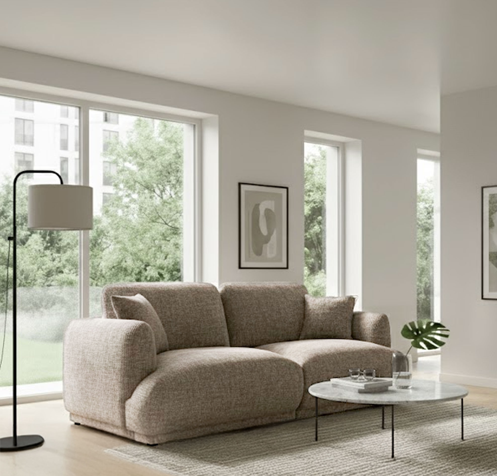 Nowoczesna sofa modułowa CHACCO 2S gruby sztruks Lincoln