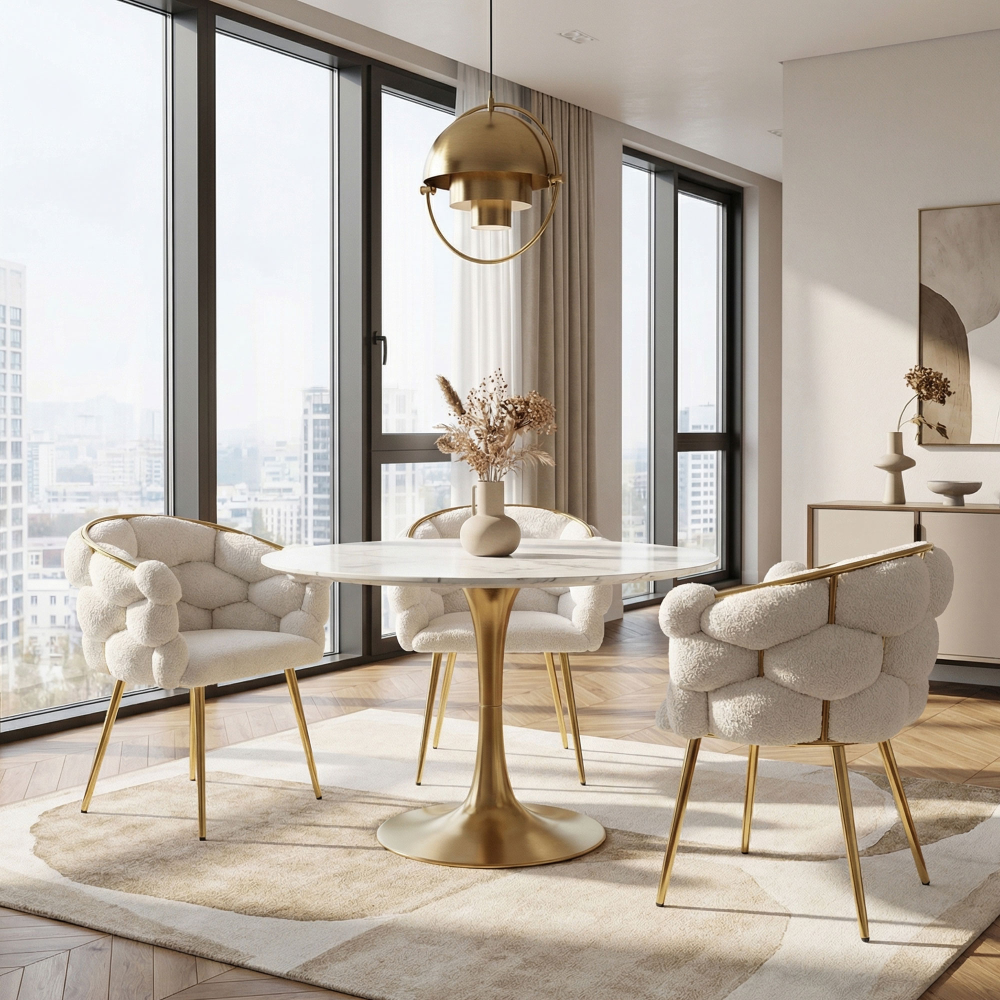 krzesło fotelowe Glamour baranek