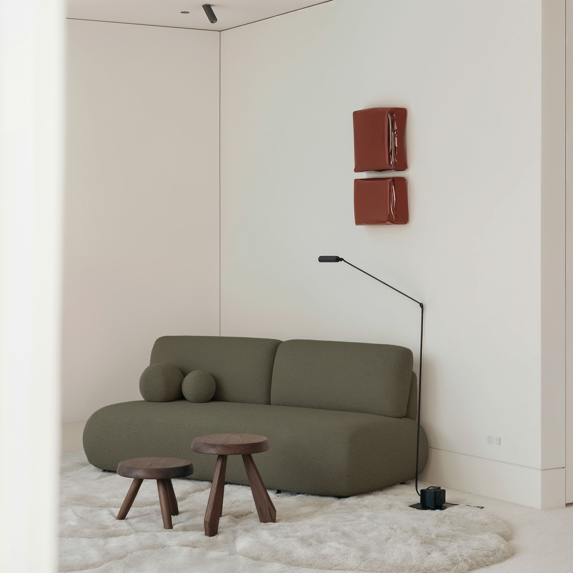 Sofa z funkcją spania ELEN z obłymi kształtami