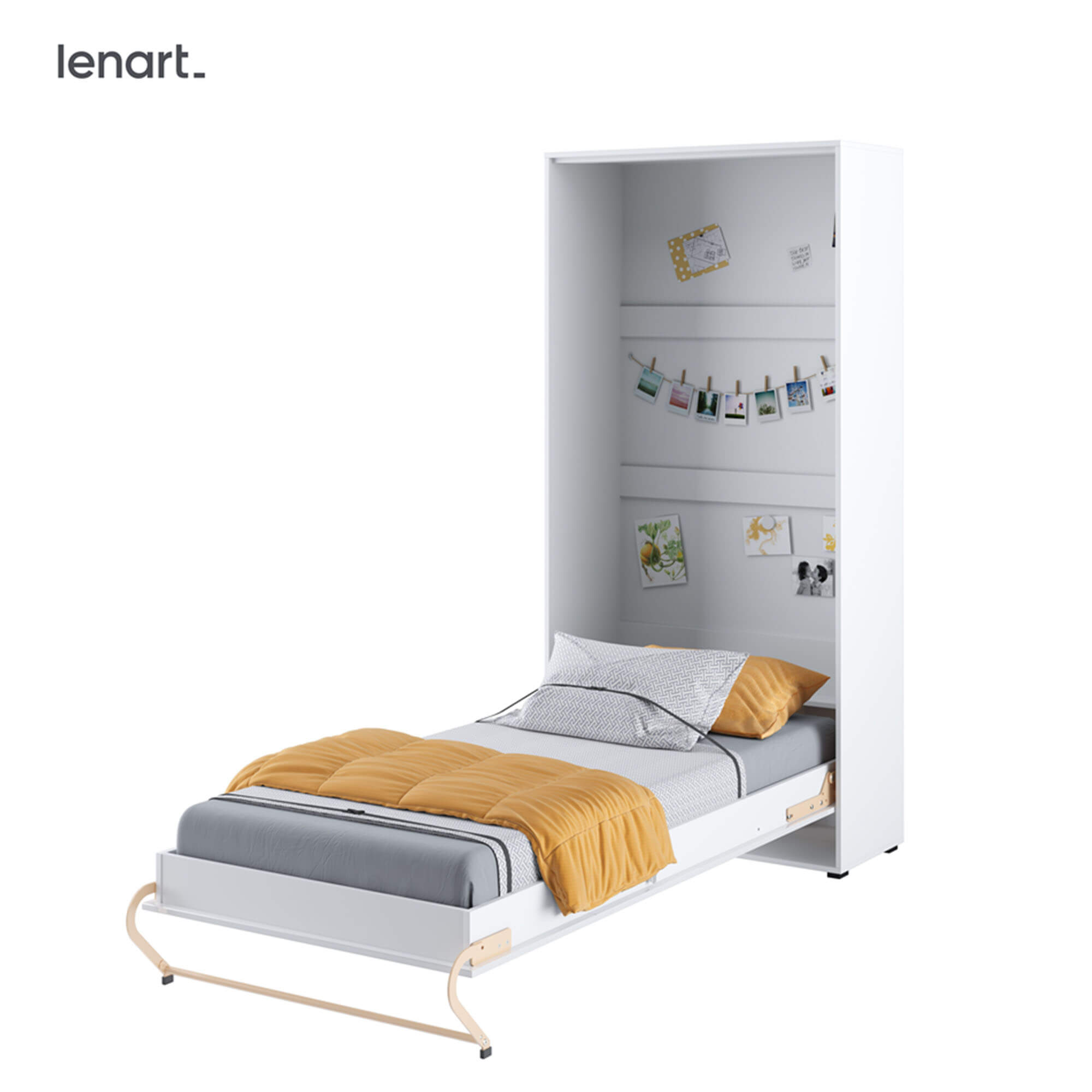 CONCEPT PRO CP-03p - półkotapczan pionowy pod materac 90x200 - biały/biały połysk