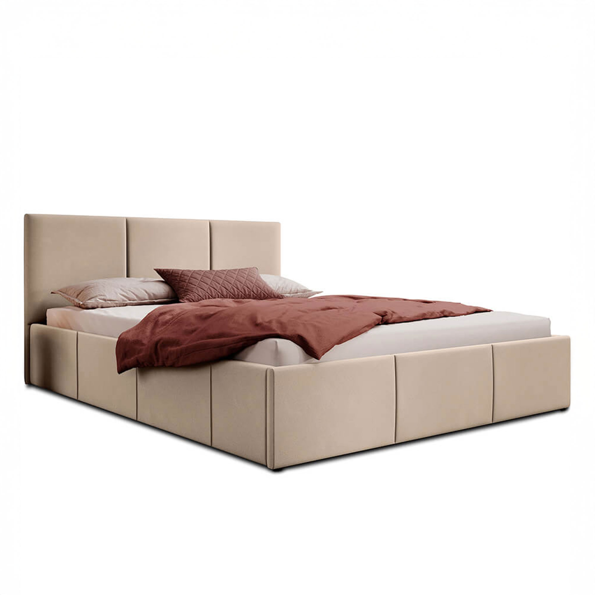 Zdjęcie produktu Łóżko tapicerowane z pojemnikiem SFG0159 | 180x200 | Welur | Beż #6