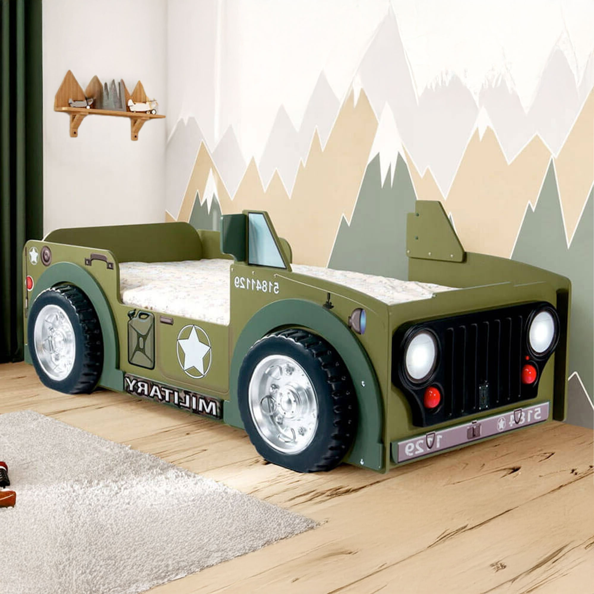 Łóżko samochód JEEP, materac