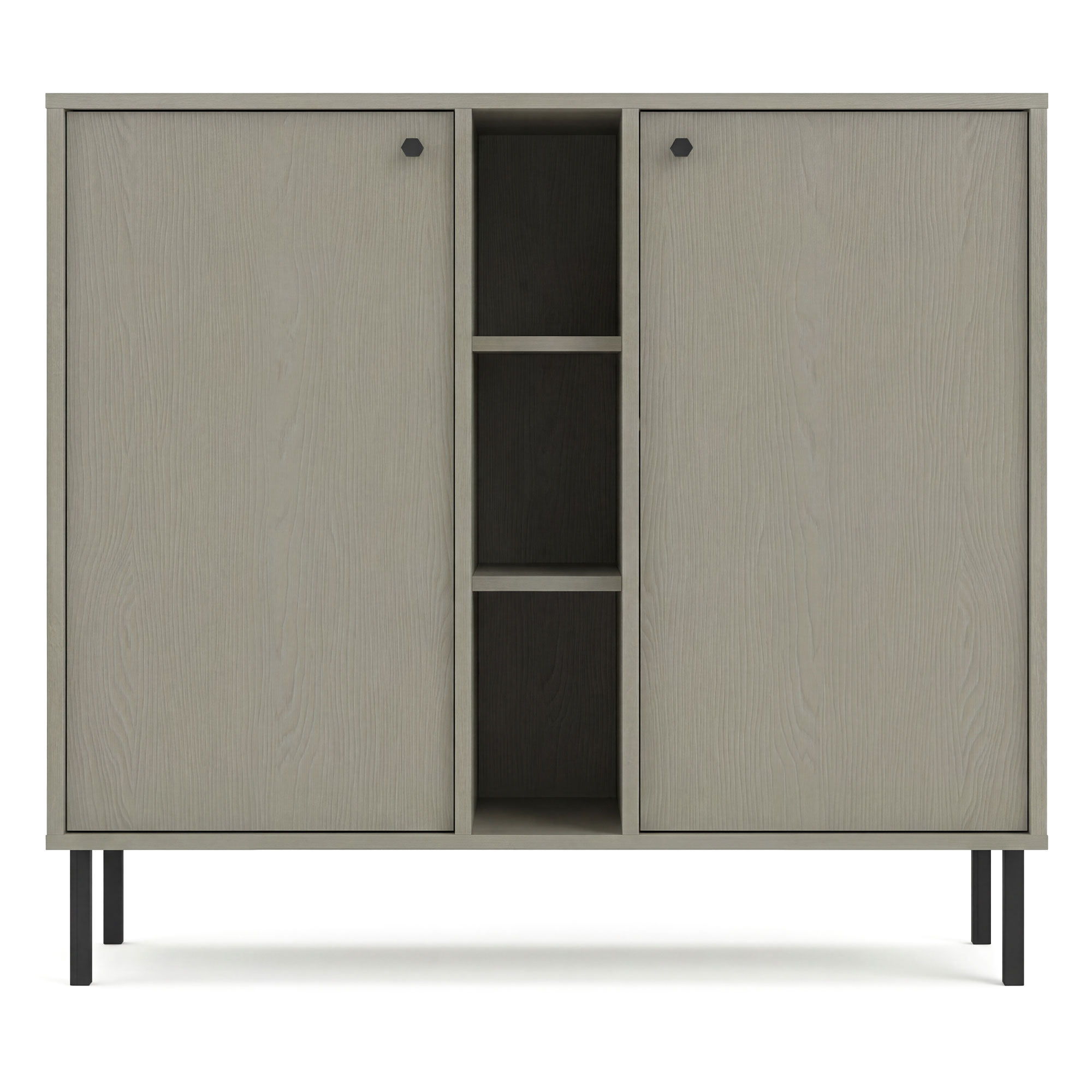 Komoda TOKYO 2 2F | Typ 822 | Eukaliptus | Czarne nogi proste