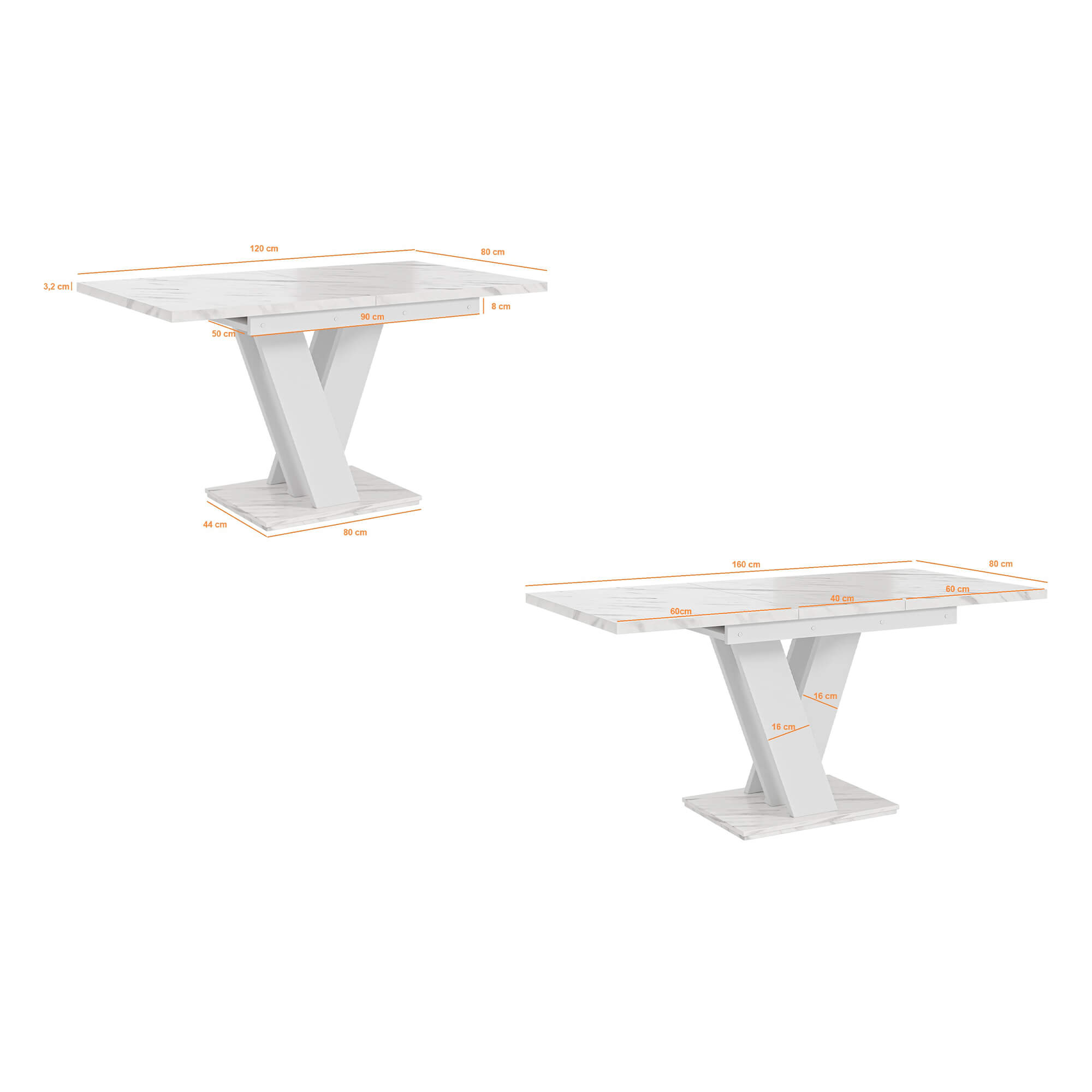 Stół MASIV Biały Kamień Modernistyczny