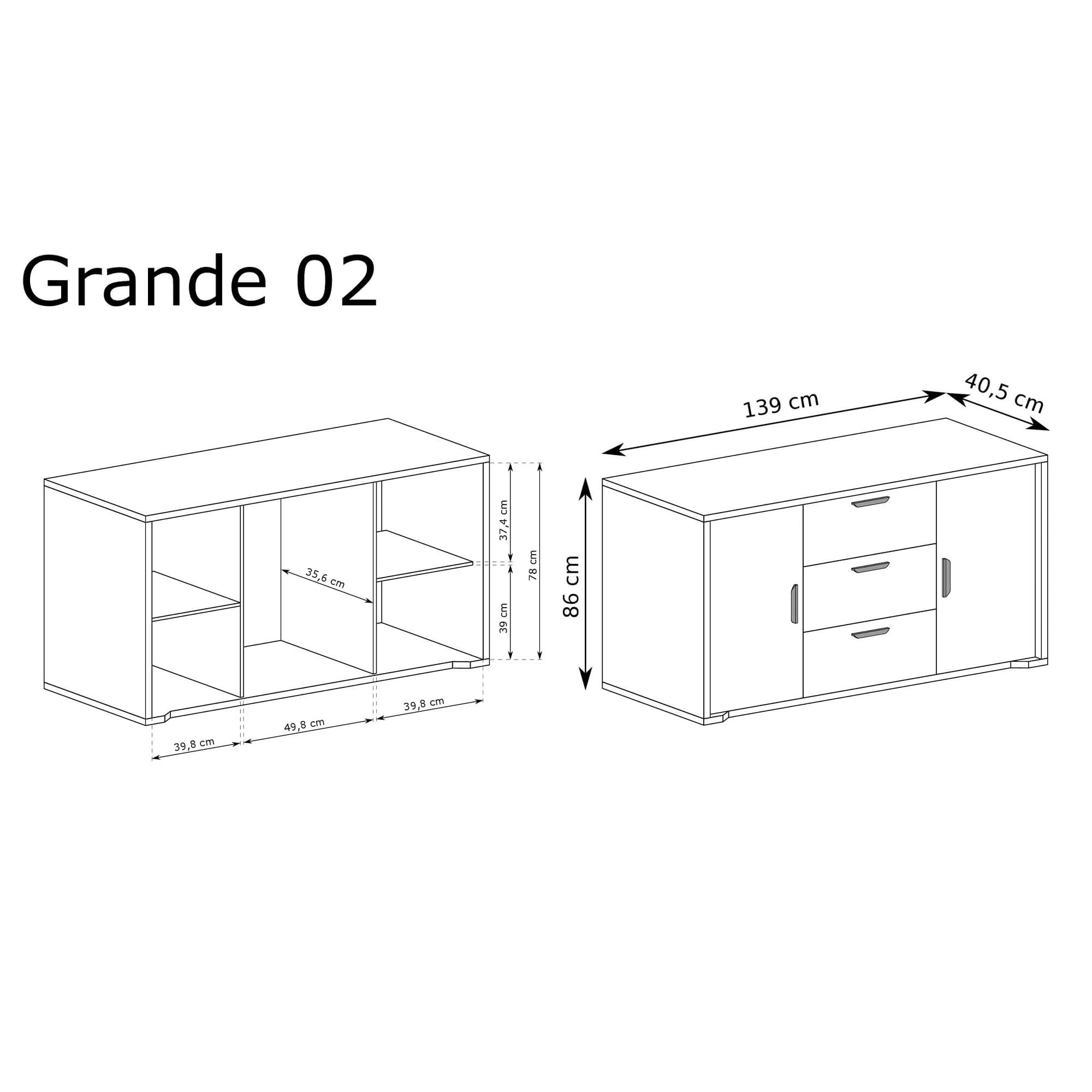 Komoda GRANDE G-2 Dąb Cremona
