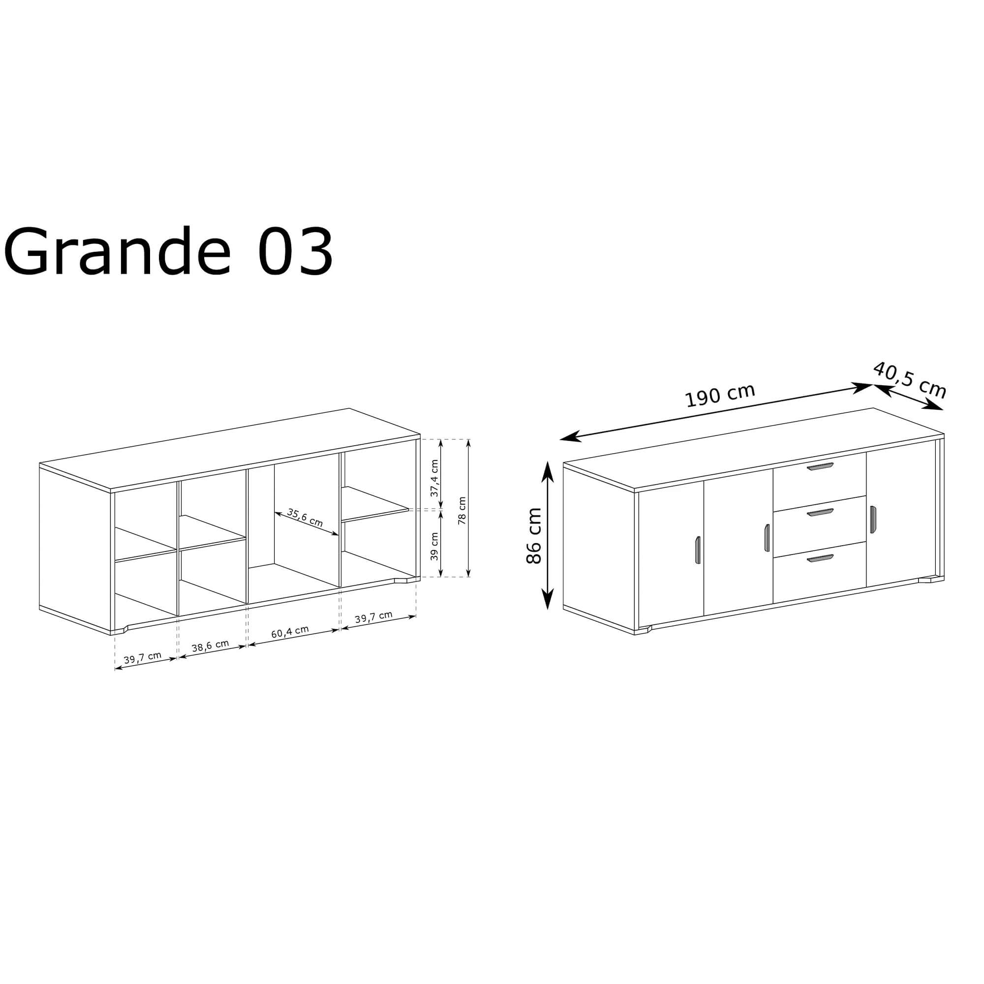 Komoda GRANDE G-3 Dąb Cremona