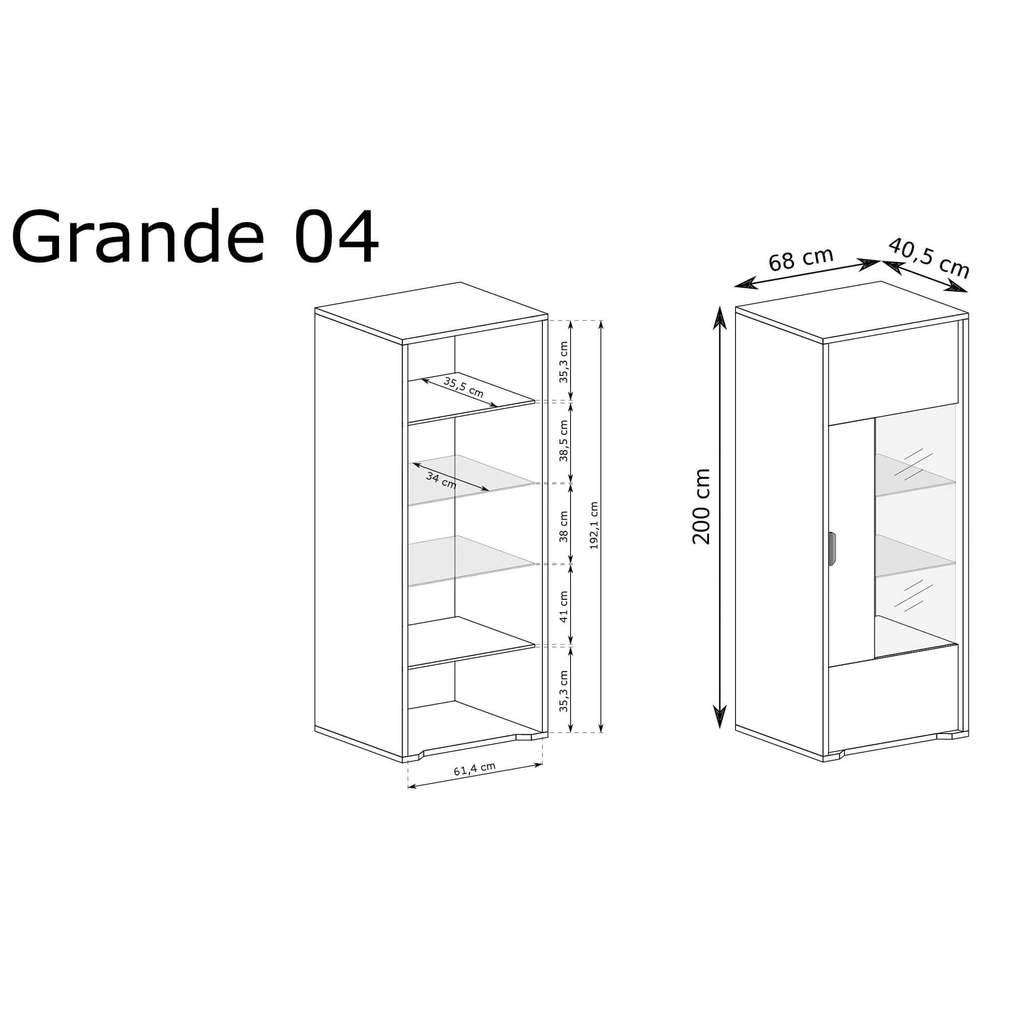 Witryna GRANDE G-4 Dąb Cremona
