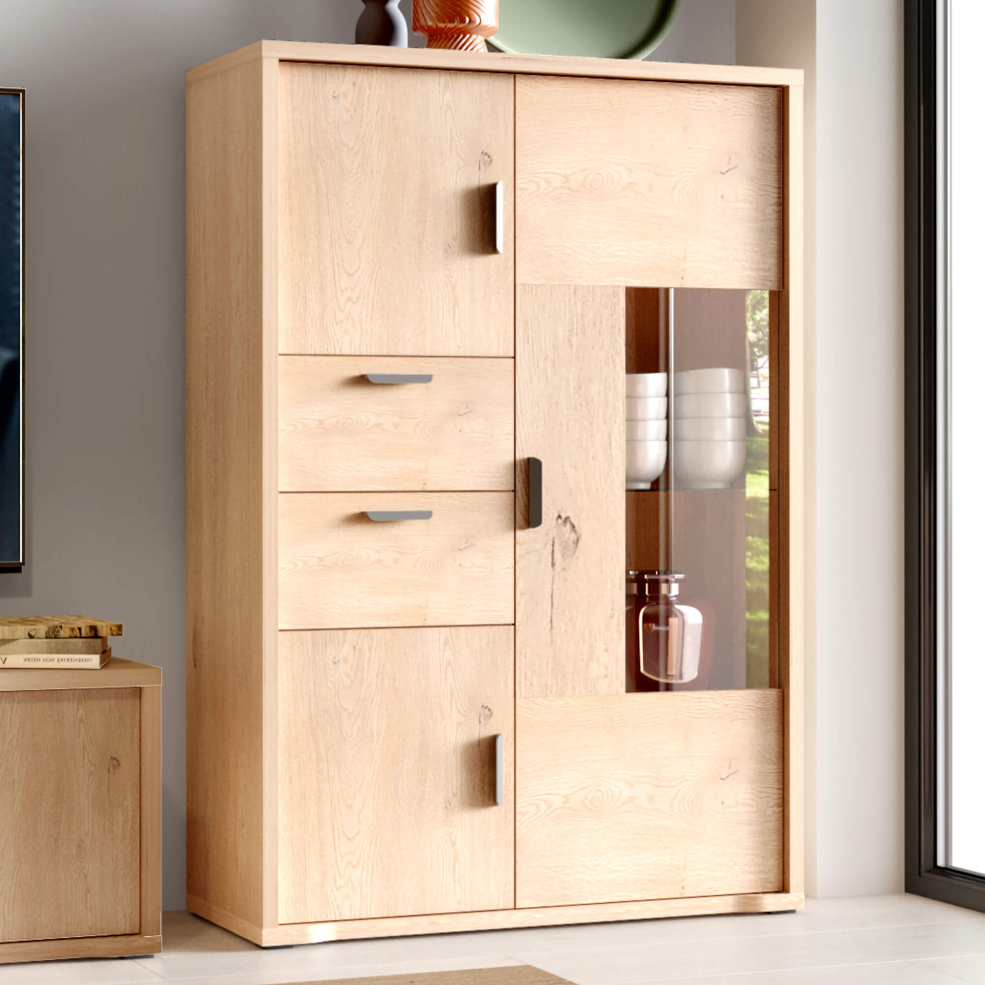 Komoda-witryna GRANDE-9 - aranżacja i detale