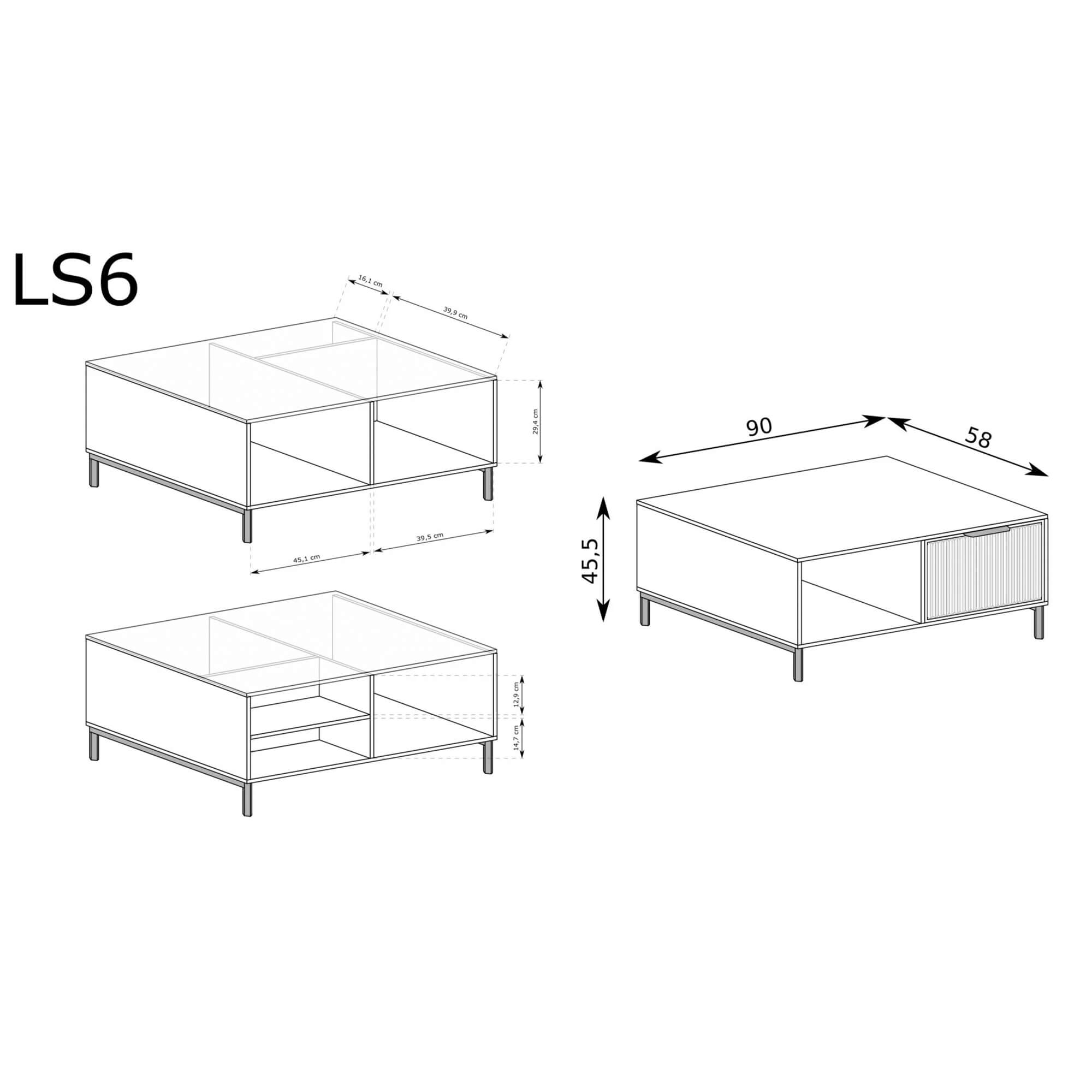 Nowoczesny stolik kawowy LS-6 Green Stone