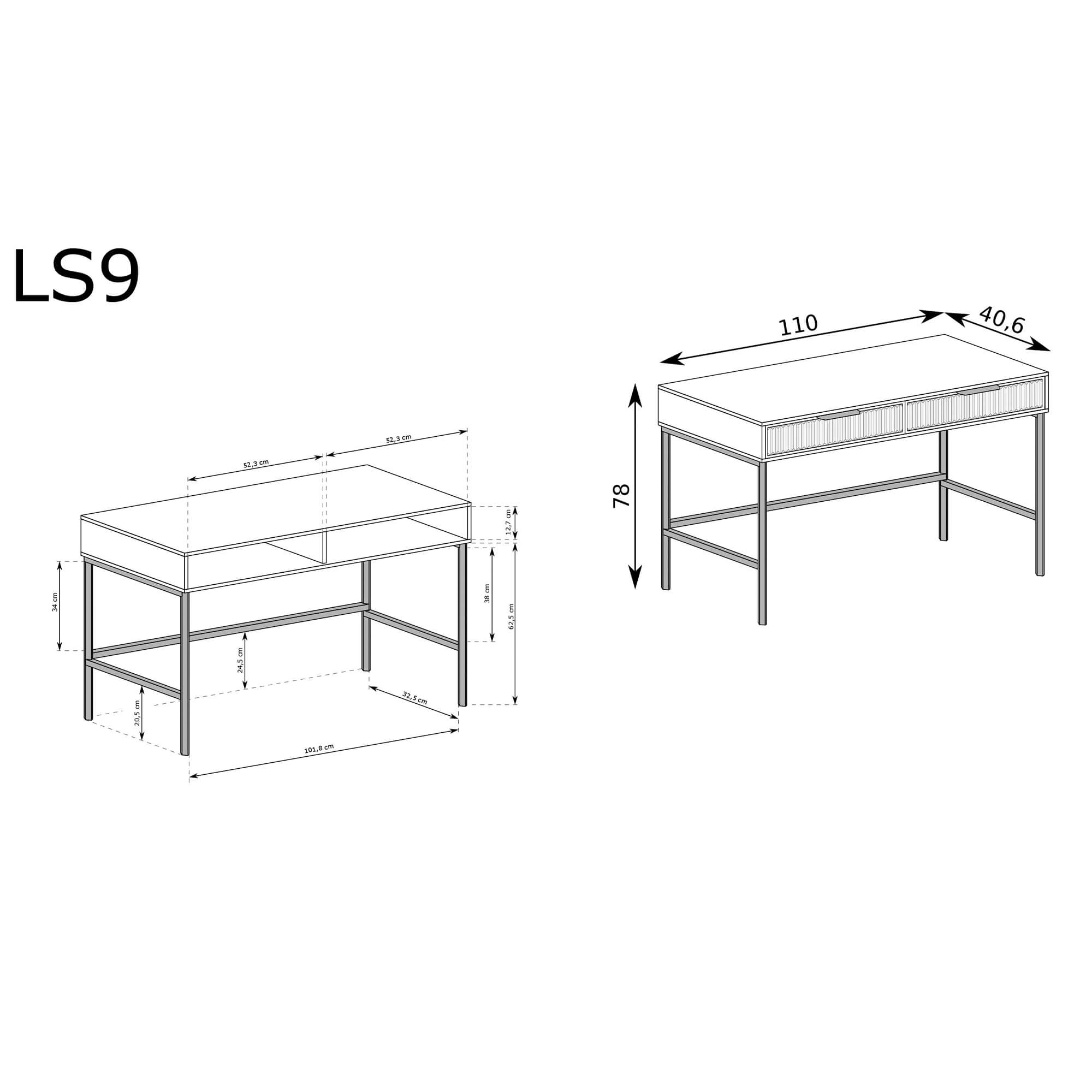 Toaletka Konsola LS-9 Green Stone Nowoczesna
