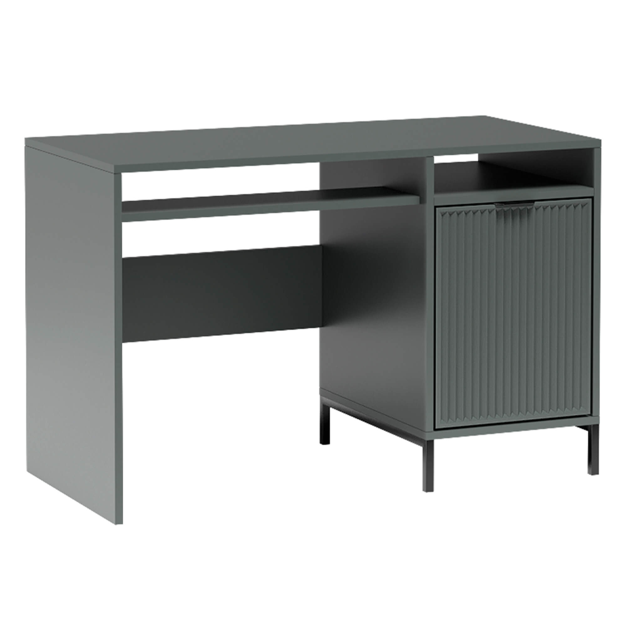 Biurko LS-12 z wysuniętą półką i otwartą szafką