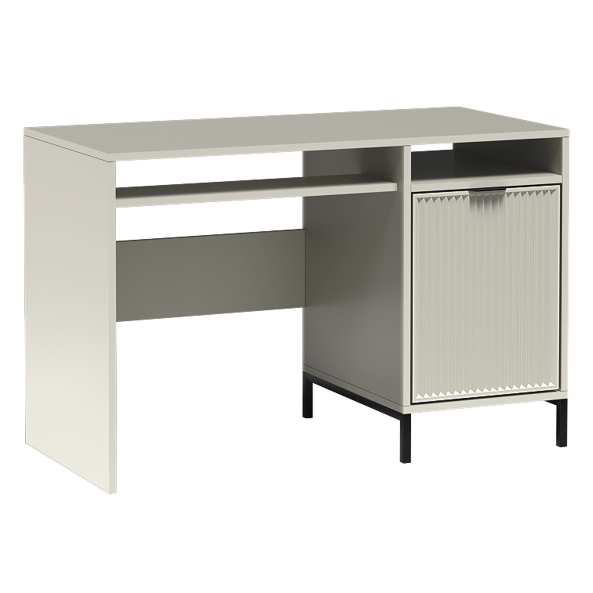 Biurko LS-12 z wysuniętą półką i otwartą szafką