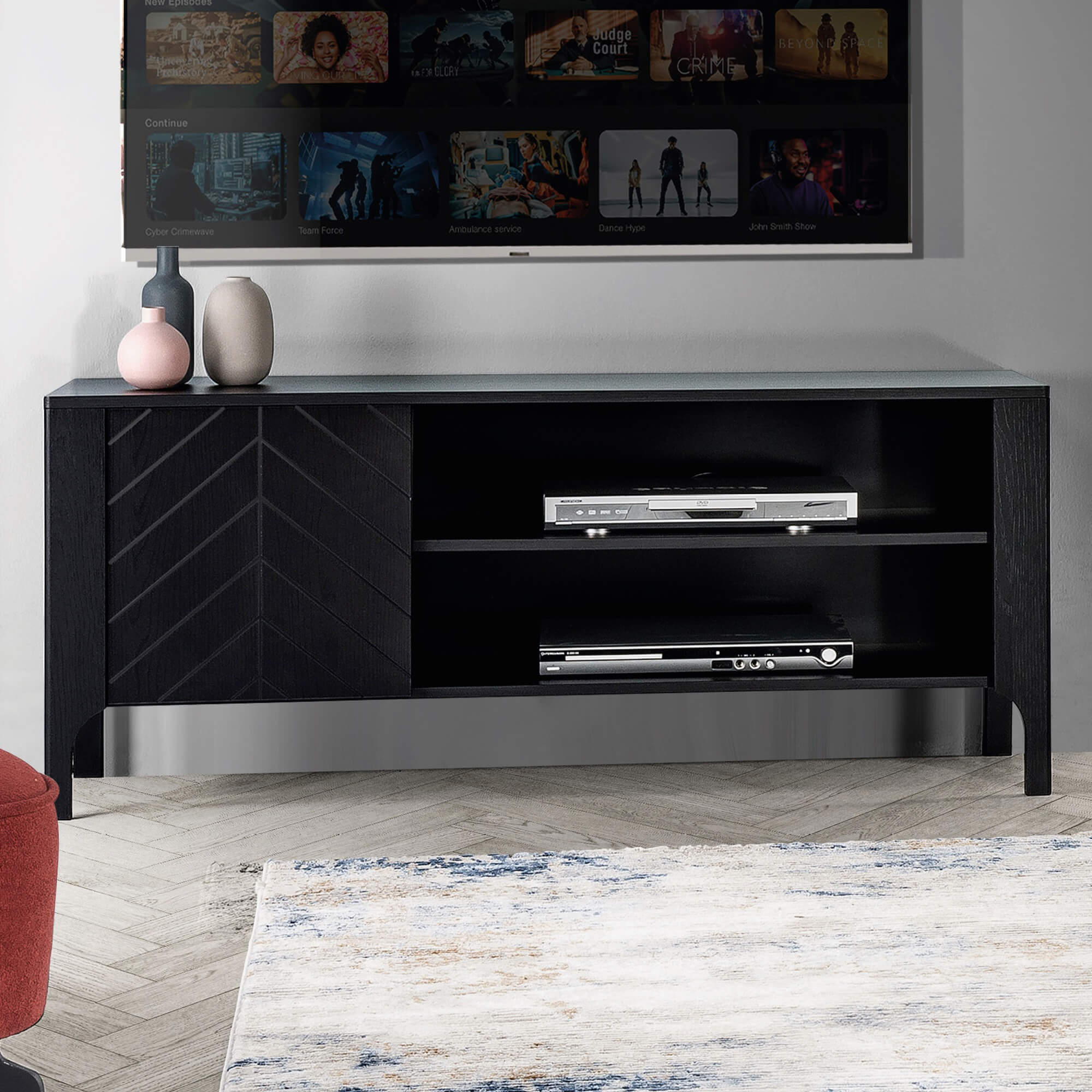 Detal frontu jodełka czarny mat MM-6