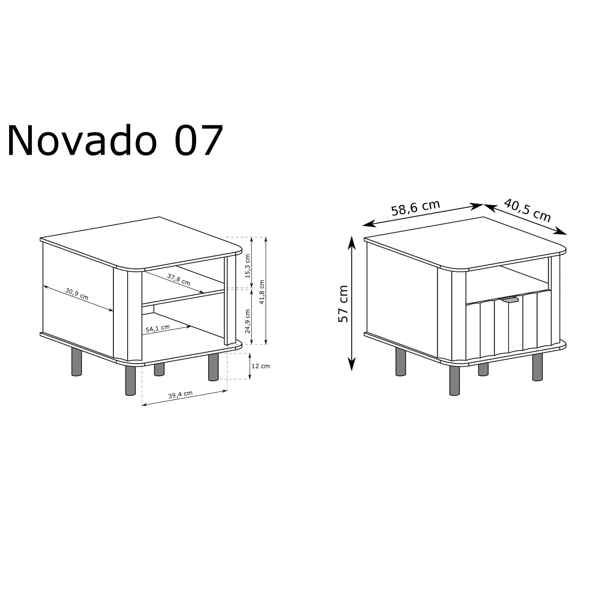 Szafka nocna NOVADO-7 Clay Gray