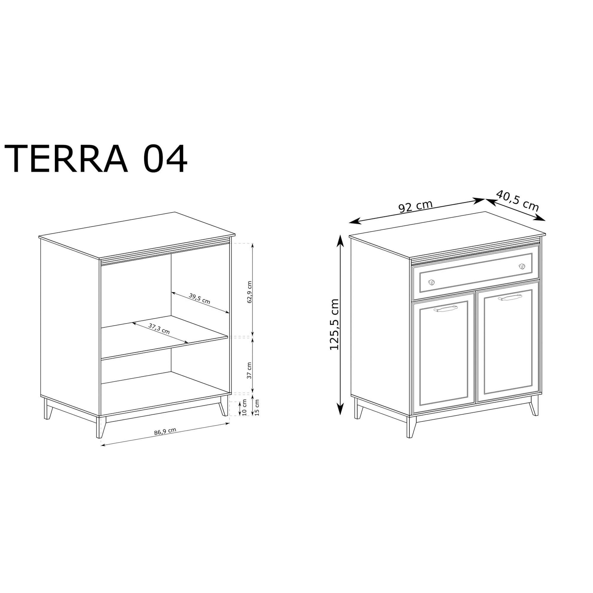 Wysoka komoda TERRA TA-4 Szary Diamentowy